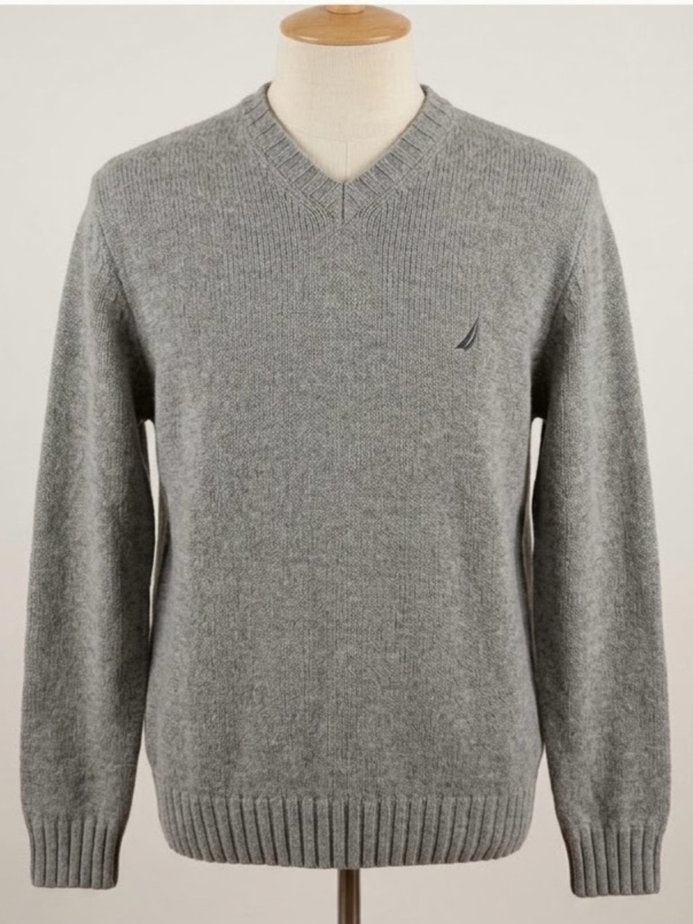 Nautica Merino Wool V-Neck Sweater - Beige - Large - NWOT